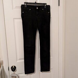 Almost Famous distressed black jeans size 9